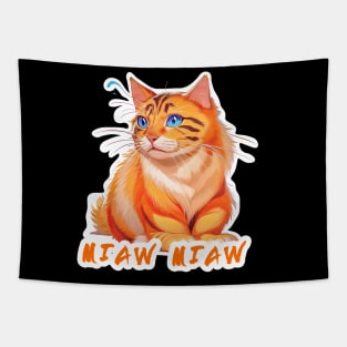 Cat Love: Cat Miaw and Cute Cat Design Tapestry