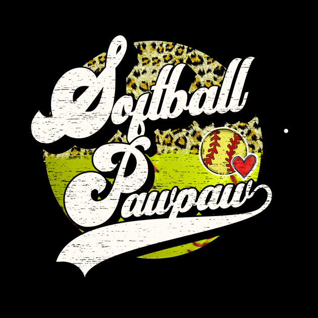 Softball Pawpaw Vintage Leopard Softball Family Matching by Wonder man 