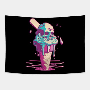 Ice Cream Cone Dessert Sugar Skull Tapestry