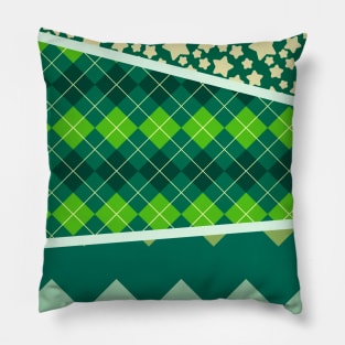 Green Star Argyle Zigzag Pattern Pillow