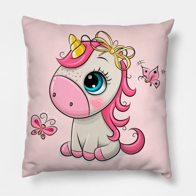 Cute Unicorn Pillow by Reginast777