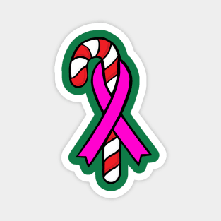 Candy Cane Awareness Ribbon (Pink) Magnet