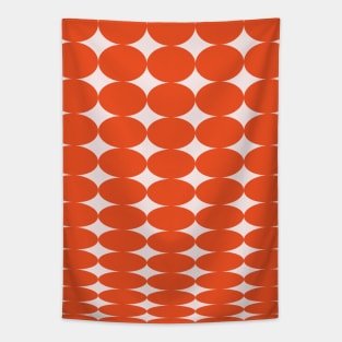 Retro Round Pattern - Orange Tapestry