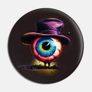 Eyeball in hat Pin