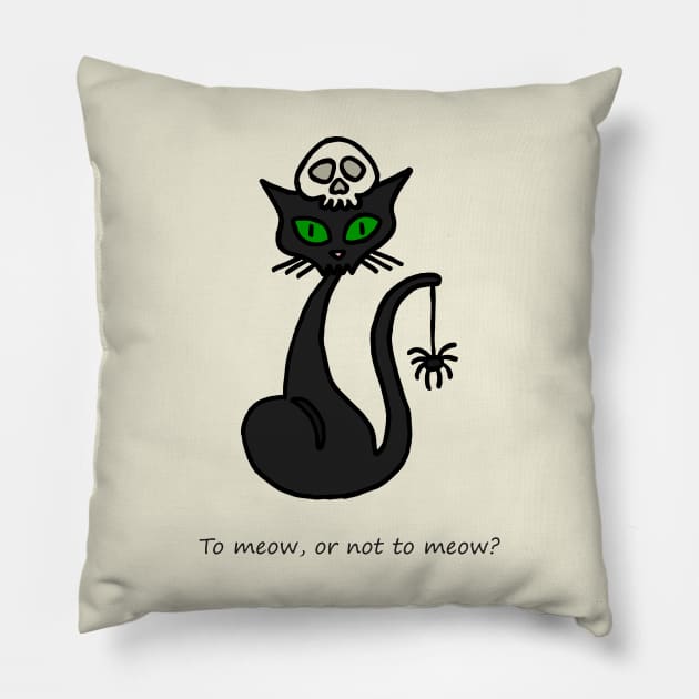 To meow, or not to meow? Pillow by ElviraDraat