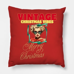 Vintage Vibes Merry xmas Pillow
