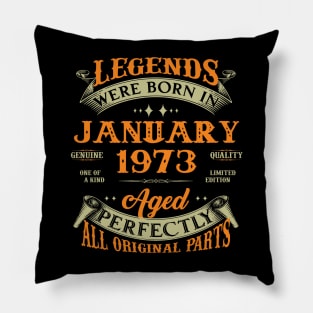 January 1973 50th Birthday Gift Pillow