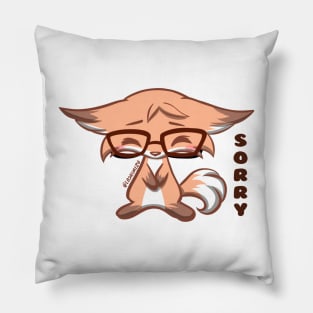 Cute Kawaii Nerd Fox Sorry Pillow