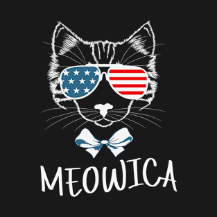 4th Of July Meowica Kitty Cat T-Shirt