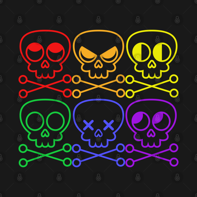 Funny Gay Pride Skull and Crossbones by Muzehack