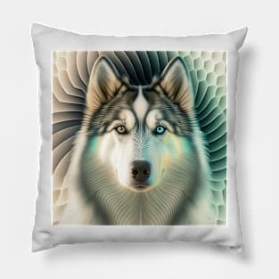 Fractal Design of An Alaskan Malamute Pillow