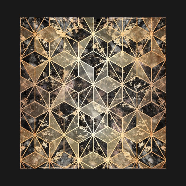 Marble & Gold Geometric Pattern by tanyadraws