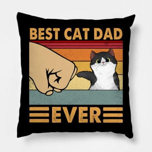 Best Cat Dad Ever Vintage Funny Cat Dad Fathers Day Pillow