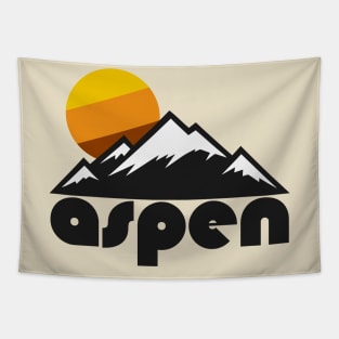 Retro Aspen ))(( Tourist Souvenir Travel Design Tapestry