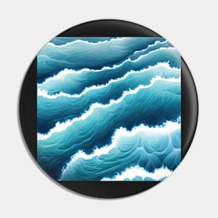 Hyperrealistic blue ocean waves Pin