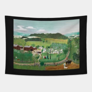 grandma moses - Grandma Moses Goes to the Big City Tapestry