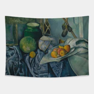 Still Life with a Ginger Jar and Eggplants by Paul Cezanne Tapestry