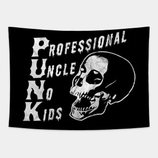 PUNK Professional Uncle No Kids Funny Skull Punk Rocker Tapestry