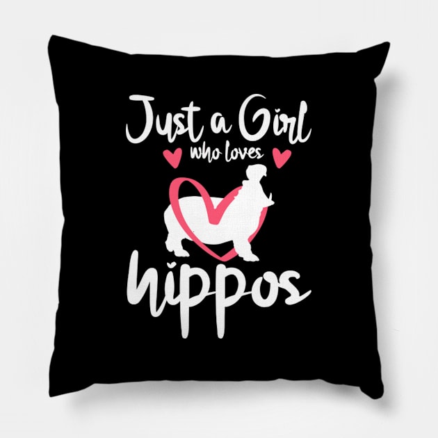 Just A Who Loves Hippos Animal Pillow by HypeRamen