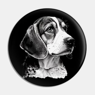 B&W Beagle Pin