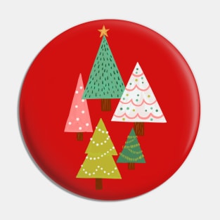 Holly Jolly Christmas Trees Pin