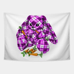 Purple Argyle Bunny Rabbit Tapestry