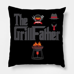 The Grillfather, BBQ, Barbecue, Cook, Meat, Steak, Propane Tank, Grill, Food, Mafia, The Grill Father, Funny Foodie, Foodie, Fathers Day Gift, Grilling Pillow