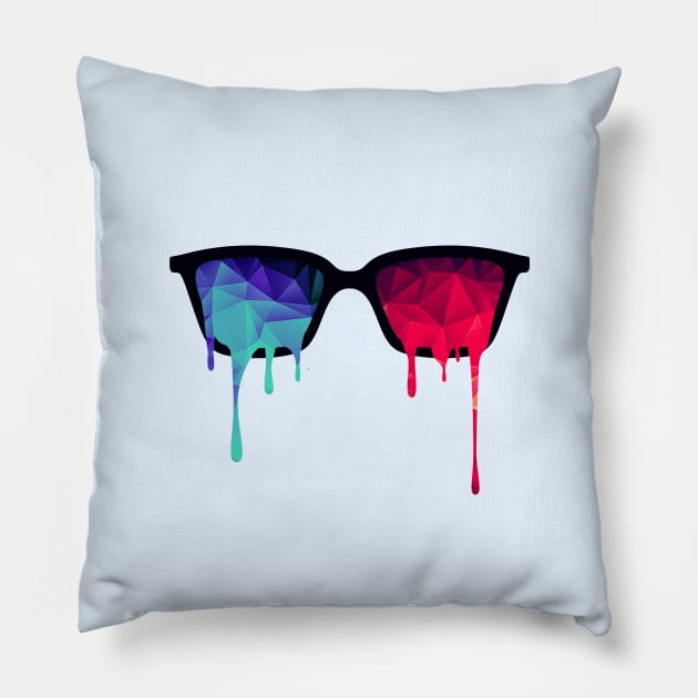 3D Psychedelic / Goa Meditation Glasses Pillow by badbugs