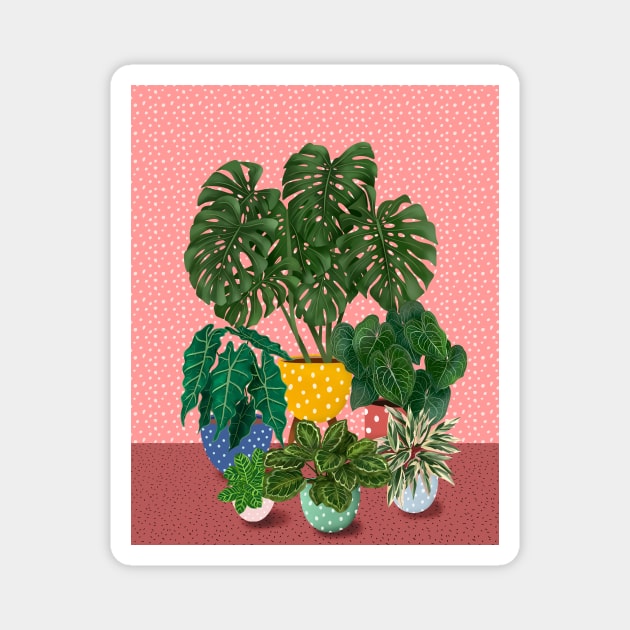 Colourful House Plants 3 Magnet by Gush Art Studio 1