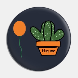 cactus plant and balloon hug me Pin