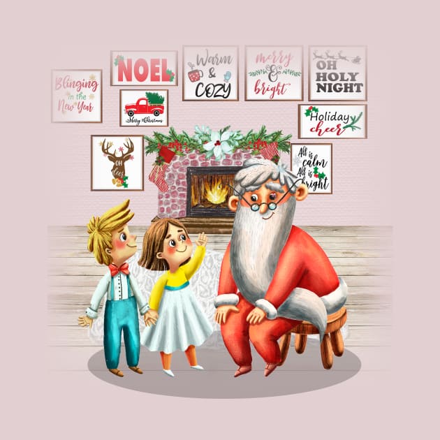 Children talk with Santa by Athikan