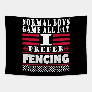 Fencing sport men guys reaction Tapestry