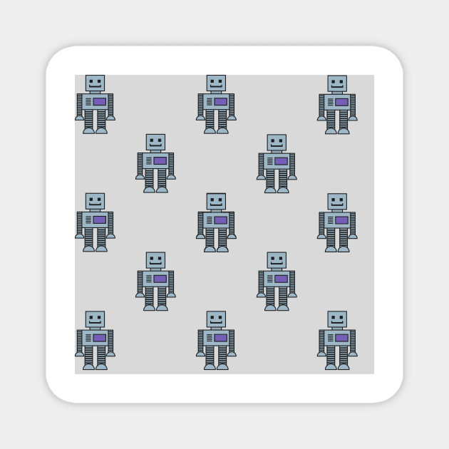 Robots - Gray Magnet by IslandofdeDolls