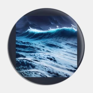Hyperrealistic blue ocean waves Pin