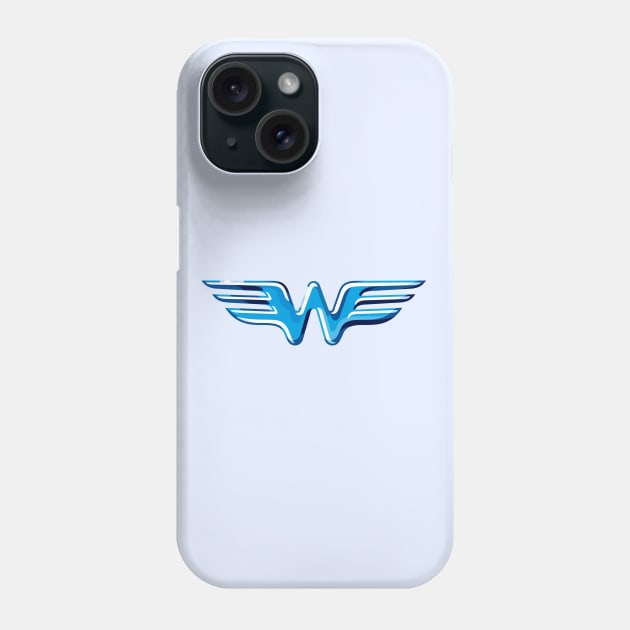 Letter W Flying Bird Wings with Embossed sparkling Metallic Effect Phone Case by GeeTee