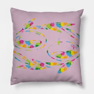 Floral cancer zodiac sign colors spray Pillow