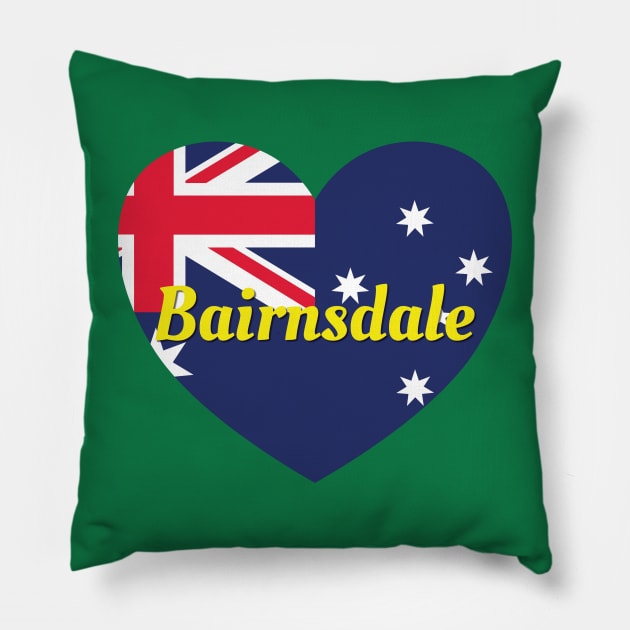 Bairnsdale VIC Australia Australian Flag Heart Pillow by DPattonPD