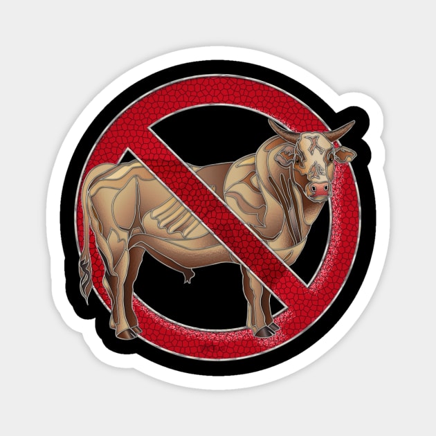 No Bull Stained Glass Magnet by NN Tease