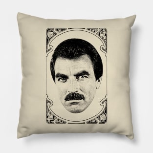 Tom Selleck 90s Aesthetic Design Pillow