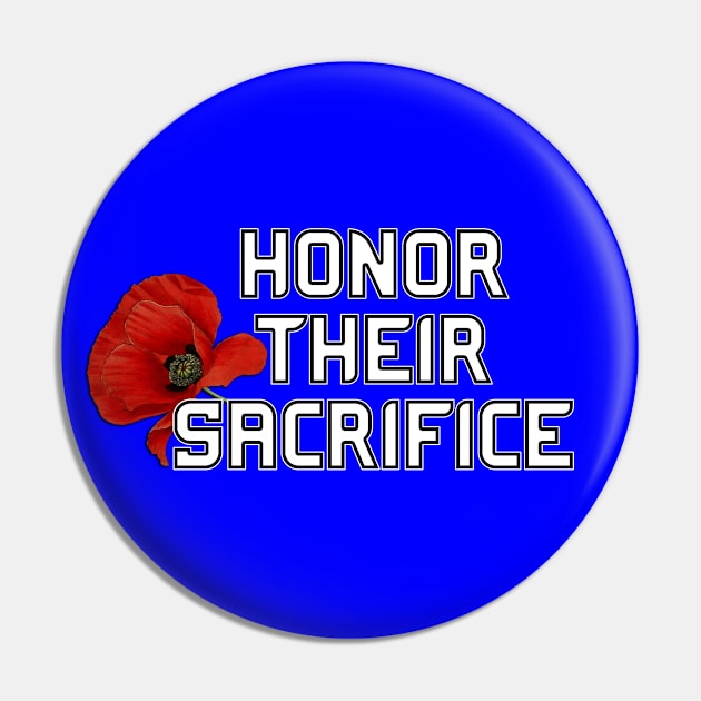 Honor Their Sacrifice Memorial with Red Poppy Flower Pocket Version (MD23Mrl006b) Pin by Maikell Designs