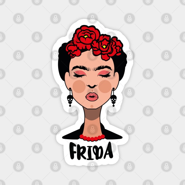 Frida Kahlo fashion woman Magnet by Tagor_store