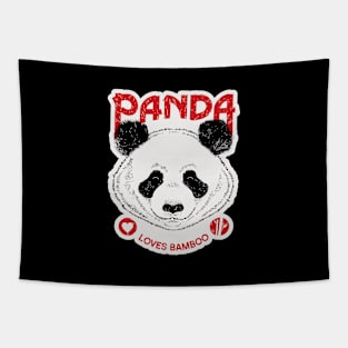 Panda Loves Bamboo Tapestry