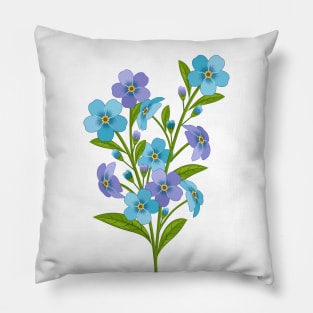 Forget Me Not Flowers Pillow