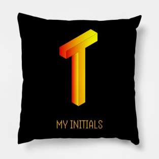 Letter T Initials Unique Name T-Shirt Pillow