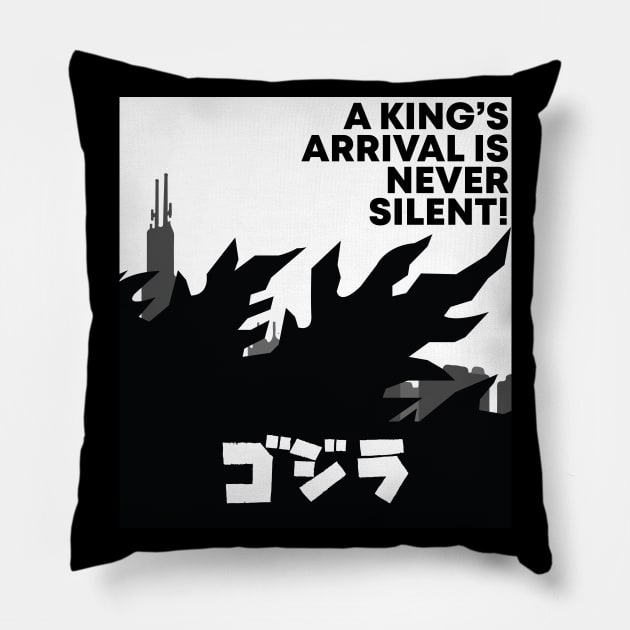 Godzilla Black and White Pillow by Hansomu-kun
