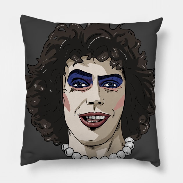 Dr. Frank-N-Furter from the The Rocky Horror Picture Show Pillow by Black Snow Comics