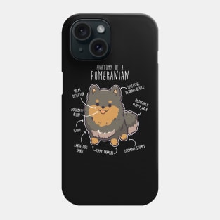 Black and Tan Pomeranian Dog Anatomy Phone Case