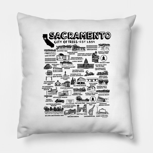 Sacramento Map Pillow by fiberandgloss
