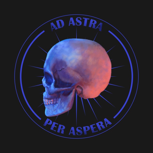 Ad Astra Per Aspera - Blue Skull by ianoz