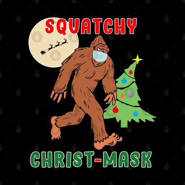 Bigfoot Squatchy Christmas Mask Social Distance. by Maxx Exchange